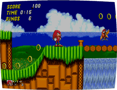 Screenshot of Knuckles in Sonic the Hedgehog 2