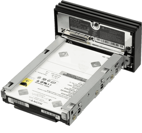 Photo of Sony PlayStation 2 hard drive with network adaptor